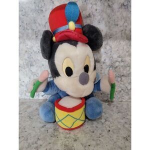 Vintage 11" Baby Mickey Mouse Plush Drummer‎ Boy Disney - Applause